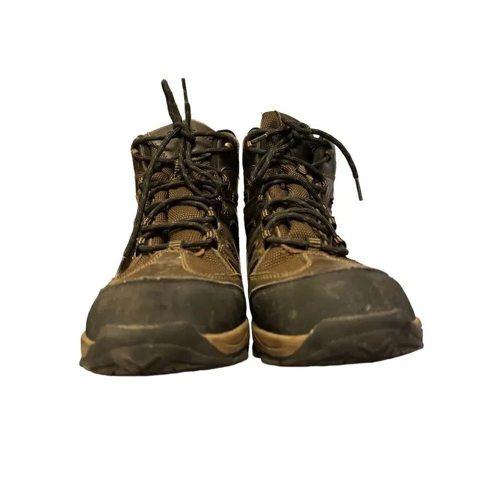 Eddie Bauer Men Brown Leather Lace Up Outdoors Boots Hiking Fishing Work Camping